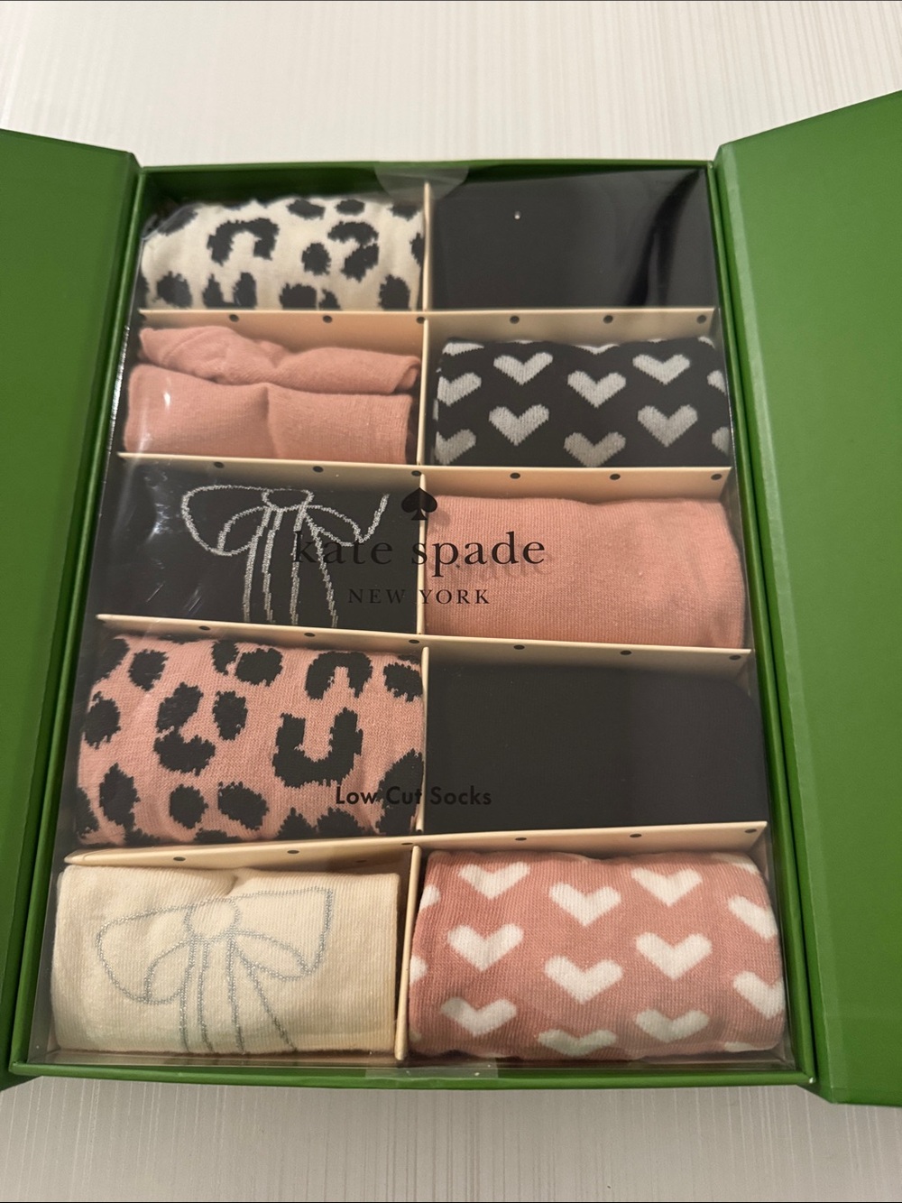 kate spade Pink, Black & Cream Low-Cut Sock Set